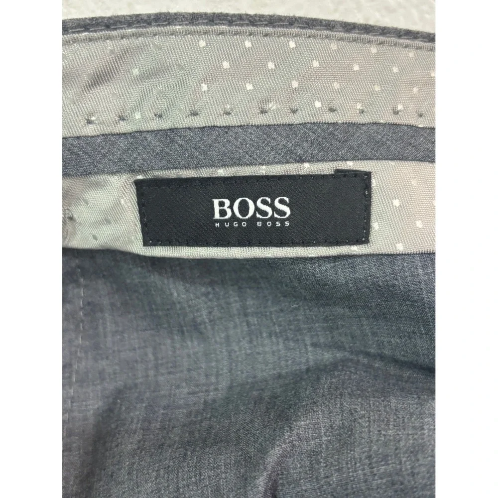 Hugo Boss Gustaf 38x30 Gray Flannel 100% Wool 5 Pocket Pants Flat‎ Front Tapered
